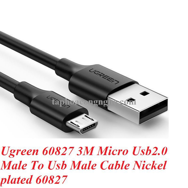Ugreen 60827 3M màu đen cáp Micro Usb 2.0 mạ nickel chống nhiễu us289 30060827